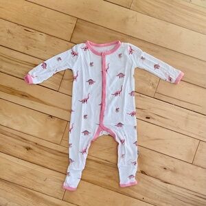 6-12m rose Jurassic Kyte baby long sleeve snap romper